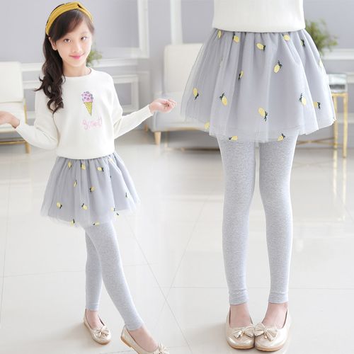 2020新款女童春秋打底裤假两件裙裤春装洋气大童儿童外穿裤子裤裙