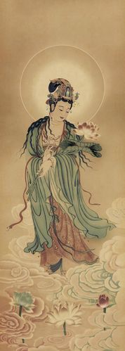 南无菩萨西方三圣大势阿弥陀佛南无观世音佛像结缘国画