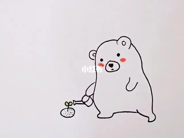 热爱生活的胖胖熊简笔画