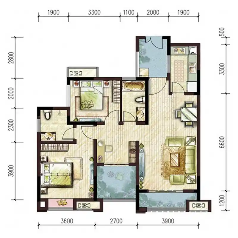 100㎡三室一厅的混搭之家,既有浪漫格调又有端庄稳重气质!