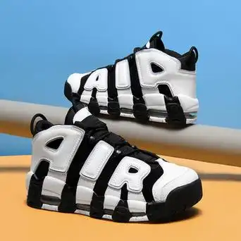 耐尅官实战运动鞋男鞋皮蓬大air酒红黑白女鞋气垫中帮篮球鞋aj乔