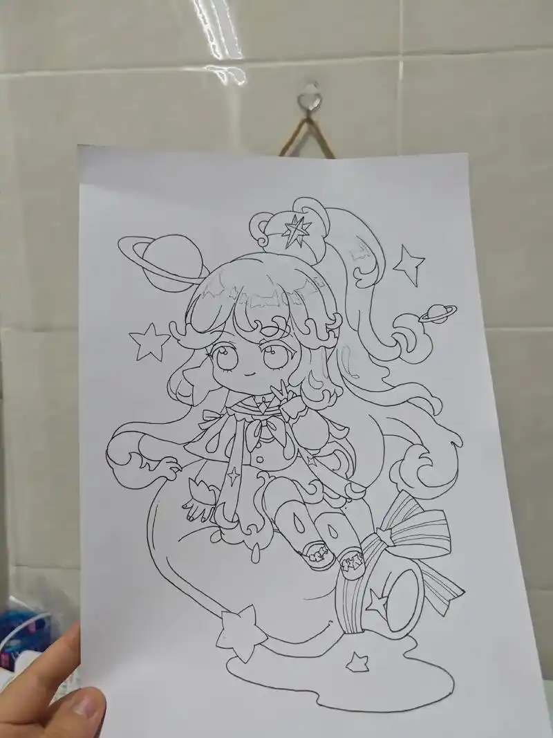 手绘临摹动漫十二星座之水瓶座.#治愈动漫 #手绘 #十二星座 - 抖音