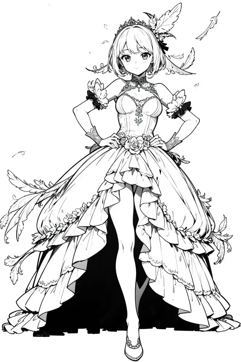 二次元# #线稿# #美女