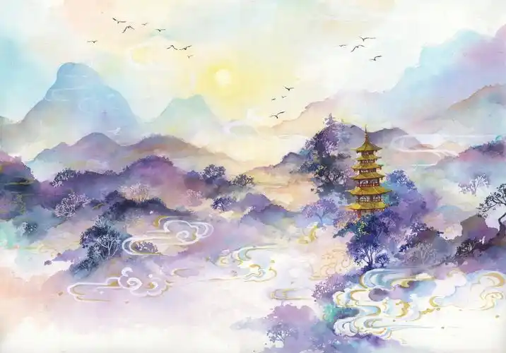 古风水彩素材 〕作者 林焯 - 堆糖,美图壁纸兴趣社区