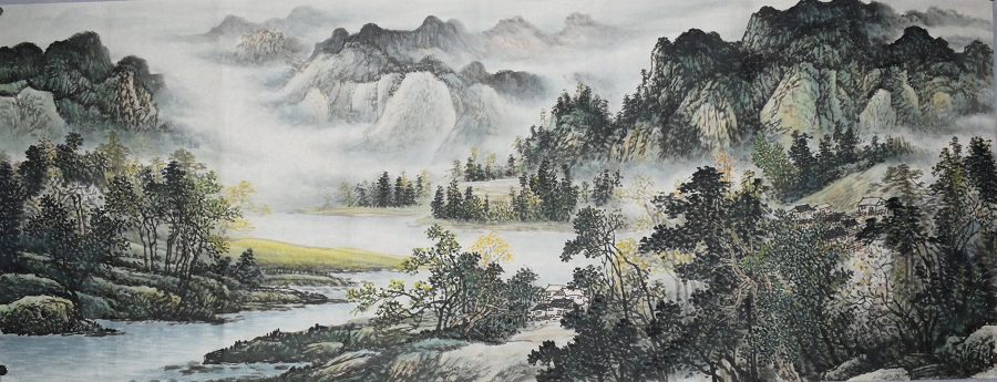 现代写意小六尺山水画