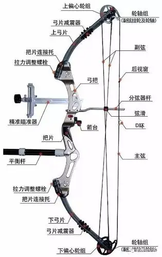 复合弓是利用滑轮省力及靠复合材料制作之弹簧板,支撑握把,弦线等组件