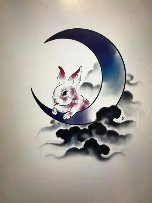 月兔纹身手稿