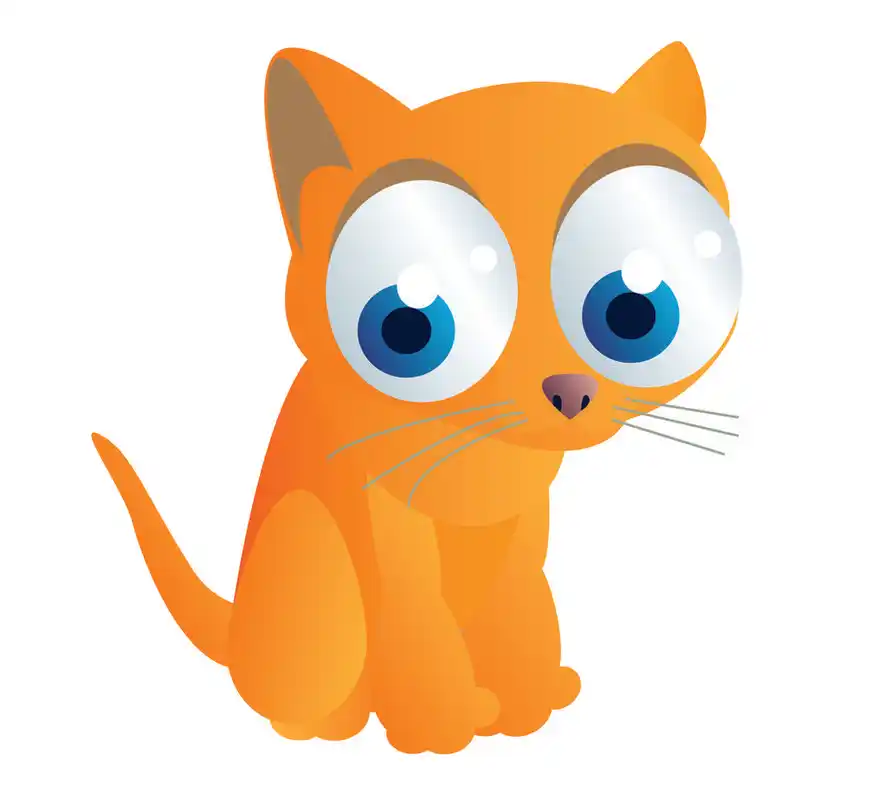 可爱猫咪卡通,用两只大眼睛的可爱猫咪卡通