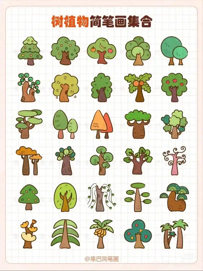 卡通植物简笔画#儿童卡通简笔画 #简单 - 抖音