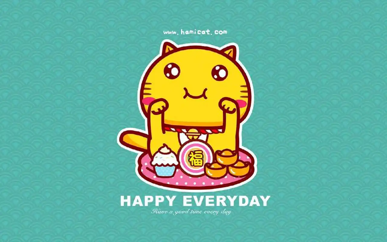 哈咪猫招财猫卡通图片桌面壁纸