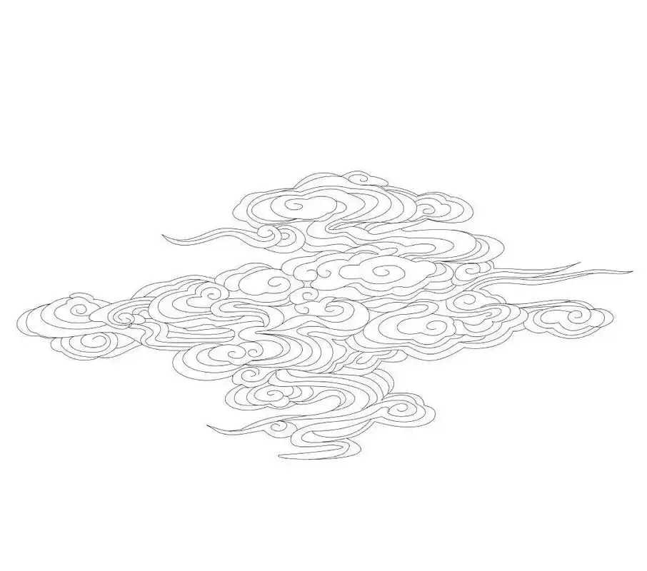 云的画法:初学者不会画云?那是你没有画过这些线稿,收藏临摹