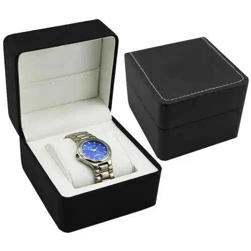 豪华玫瑰金pu皮革手表包装盒定制标志