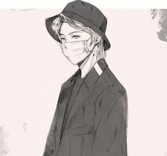 潮帅口罩神秘感男生头像