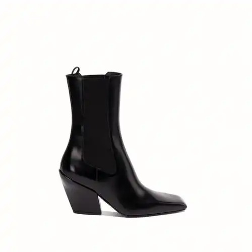 prada普拉达 女士黑色小牛皮及踝靴 9300#奢侈品  #普拉达prada