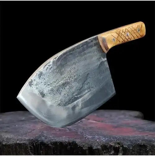 手工锻打骨刀屠夫专用刀加厚重型商用剁大骨头斩骨刀斩牛骨 褐色