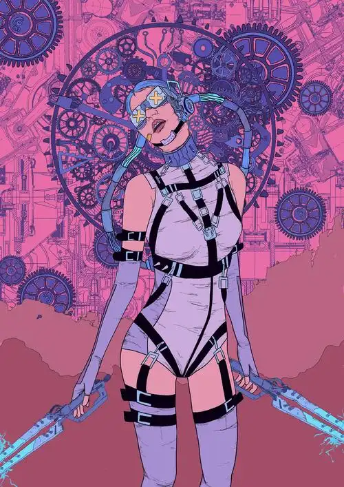 赛博朋克系列-机械姬_dt.蛋汤呀_插画图片 - 致设计