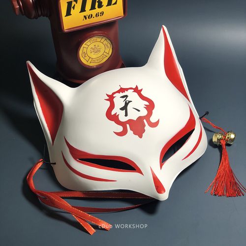 日本和风灵狐脸面具半猫妖狐舞会派对化妆道具儿童女中国风狐狸