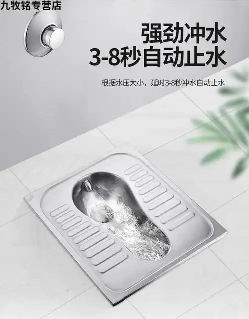 全铜手按蹲便器冲水器便池手按式大便冲洗阀门蹲厕暗装延时冲水阀 暗