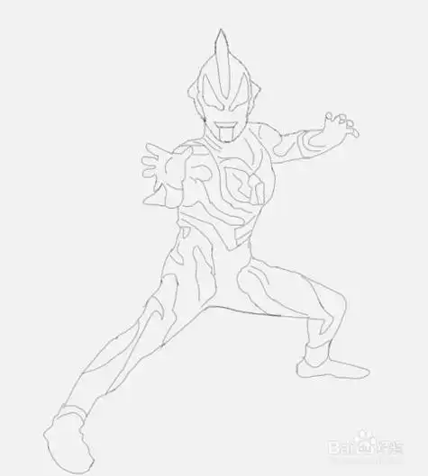 捷德奥特曼凤凰形态的简笔画