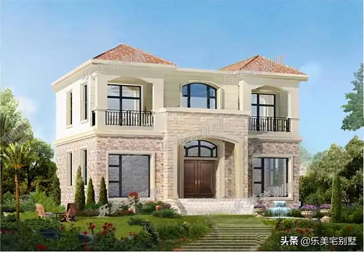 5款经典的二层自建楼房设计图,适合农村建的房子 - 乐美宅别墅网