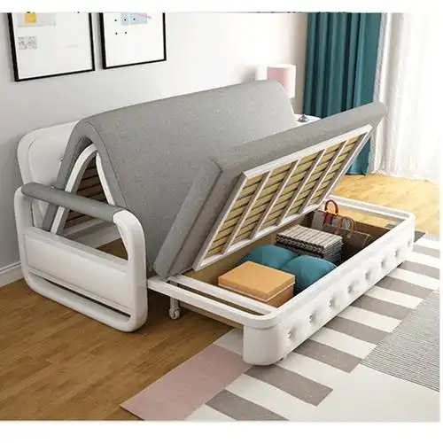 实木可折叠沙发床1.2/1.5米多功能客厅小户型 双人两用可储物沙发