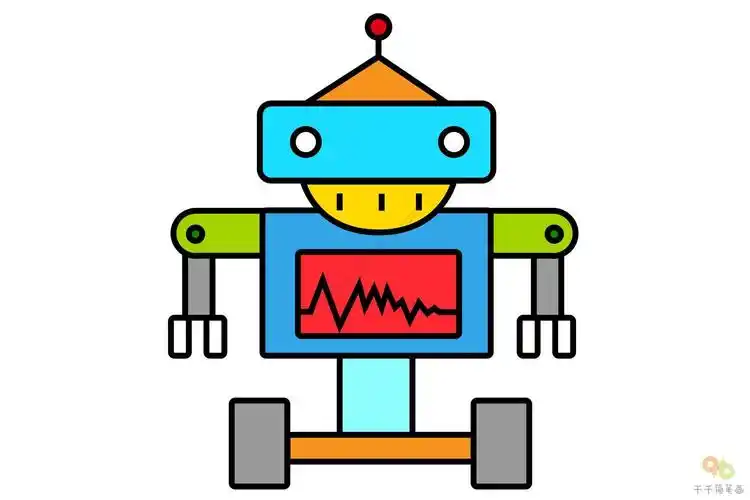 轻巧的机器人简笔画
