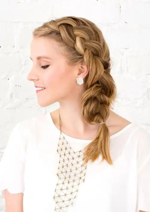 三股辫侧编发的编法 气质派,麻花辫图片,发型图片