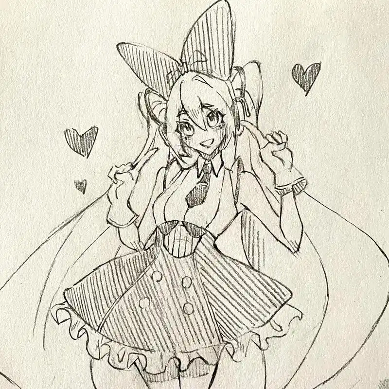 世界第一公主殿下驾到通通闪开!#手绘 #画画 #初音未来 - 抖音