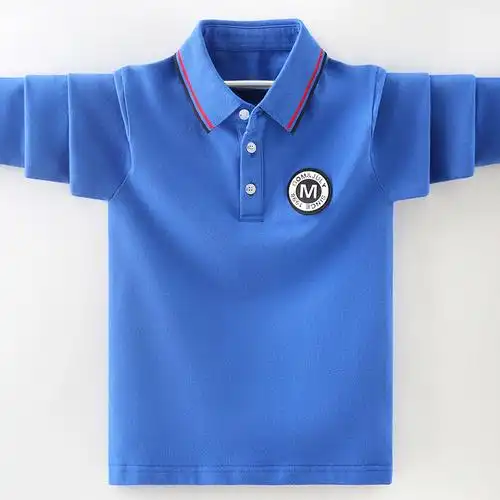 男童秋装长袖t恤2020新款大童帅气polo衫翻领男孩儿童胸标上衣