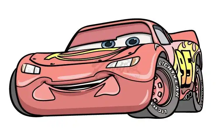 汽车总动员闪电麦昆简单画法