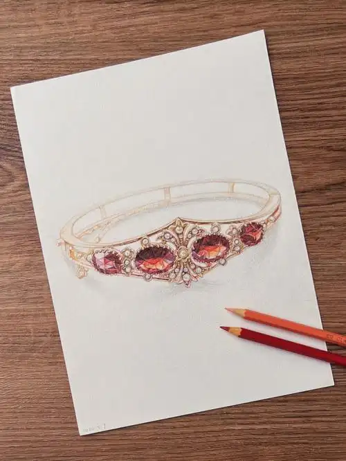 画画20年初疫情宅家临摹的一组彩铅珠宝