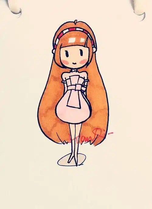 小女孩简笔画彩色简单的小女孩怎么画