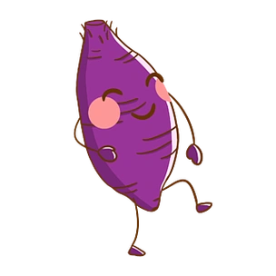 卡通拟人化蔬菜食材紫薯免抠图