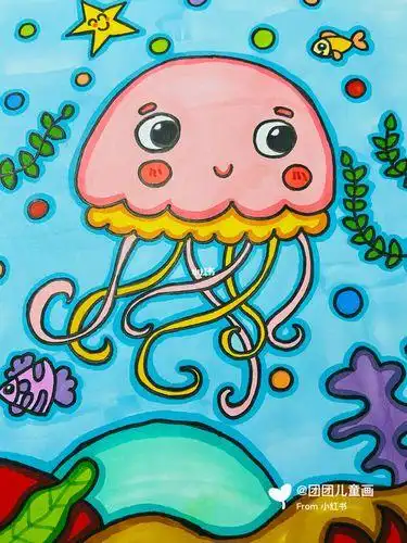 水母简笔画带颜色水母简笔画带颜色彩色