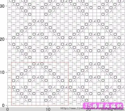 棒针编织的菱形镂空花花样图解
