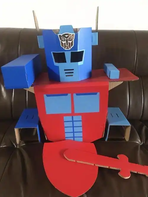 儿童diy纸箱 可穿戴男女孩手工纸箱壳机器人 幼儿园创意自制纸壳玩具