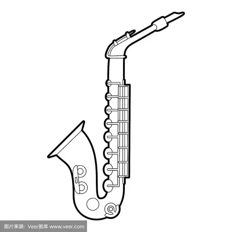 萨克斯管图标轮廓风格