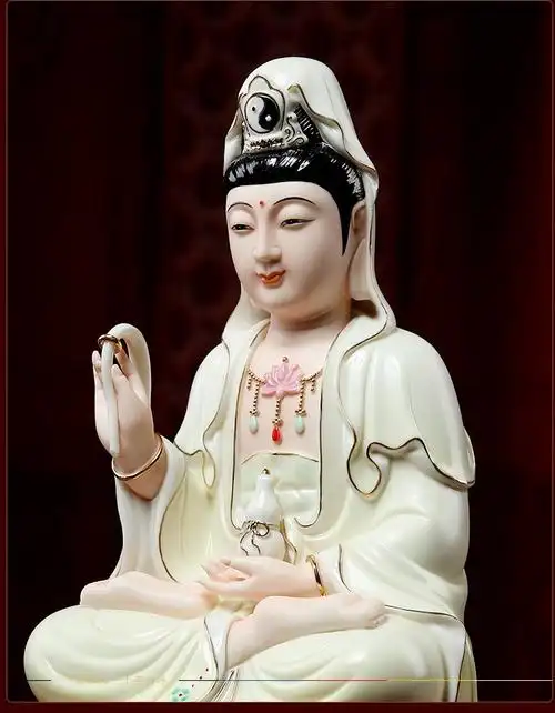 摆件慈航普渡圆通自在天尊道人仙姑神像佛尘观音佛像坐像家用家居供奉