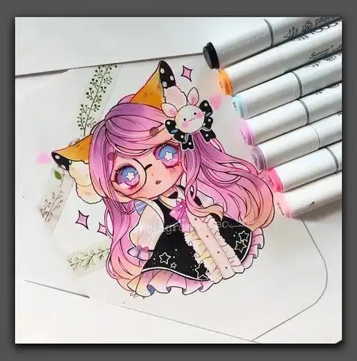 马克笔画q版卡通人物简单 马克笔这样画q版人物-图9