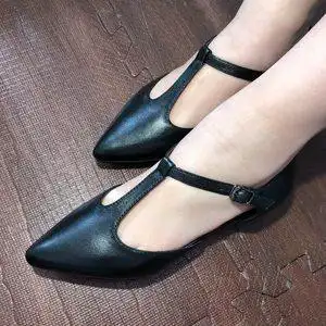 羊皮女鞋丁字图片