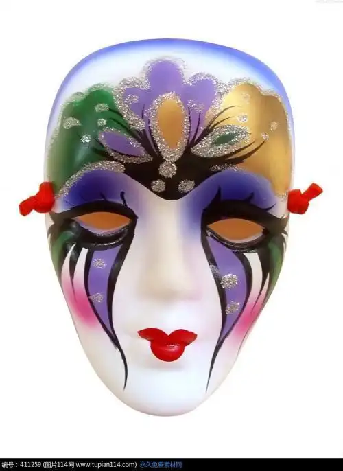 人脸面具涂色简笔画