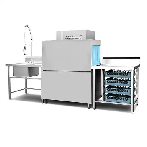 大学食堂酒店餐厅厨房洗碗设备 商用全自动洗碗机通道式洗碗机