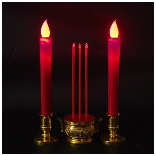 电子香炉神灯电池香烛电子香蜡烛财神爷用奉红蜡供灯供佛家用烛台仿真