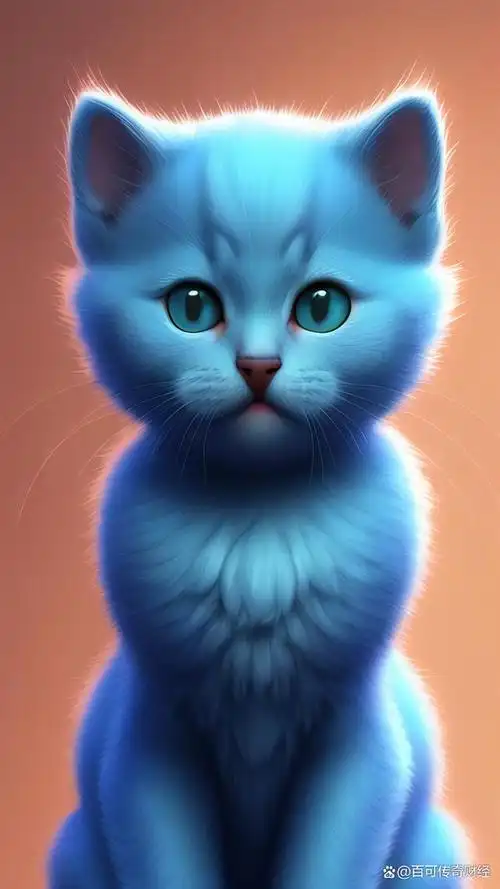 超可爱的蓝色小猫