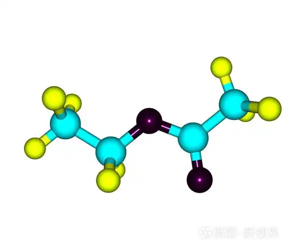 乙酸乙酯分子上白色孤立