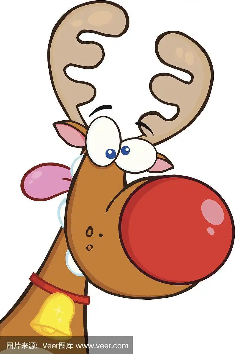 驯鹿红鼻子卡通吉祥物人物