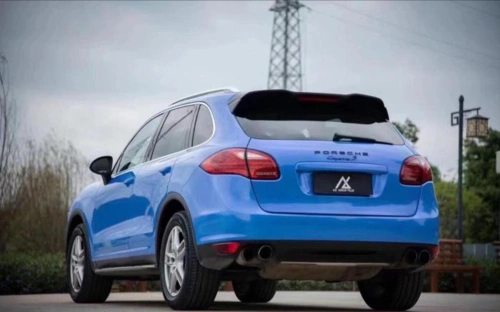 保时捷卡宴改色膜竞速蓝超酷超上相