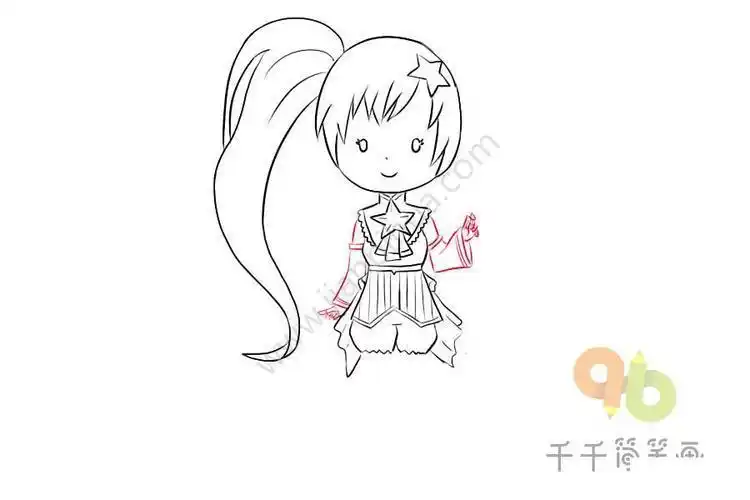 娜希雅公主简笔画步骤