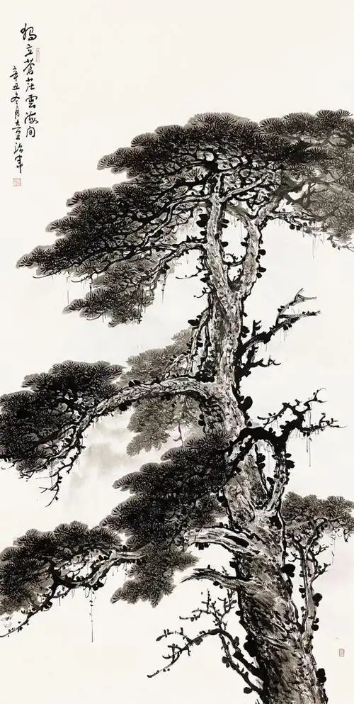 松风墨韵赏著名画家童治军松画