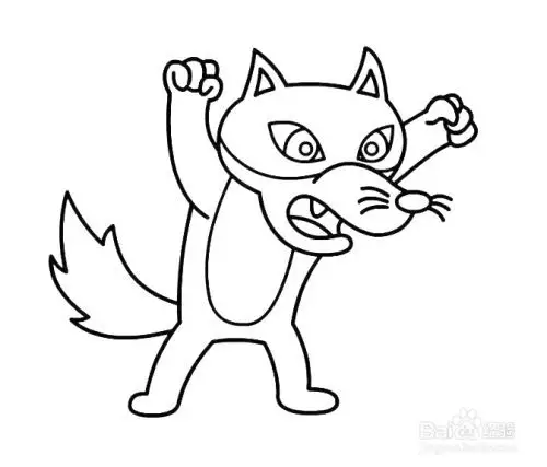 如何画卡通狼的简笔画